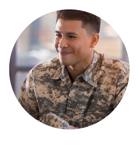 a smiling veteran