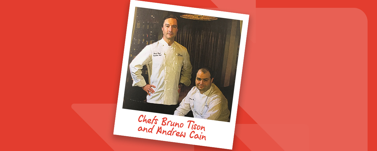 Polaroid photo of Chef Bruno Tison & Andrew Cain