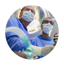 Two anesthesiologists working in an OR