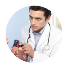 Cardiologist performing an exam