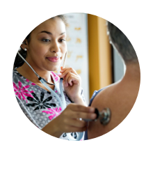 Infectious disease specialist examining a patient