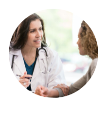 Oncologist speaking to a patient