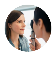 Opthalmologist examining a patient