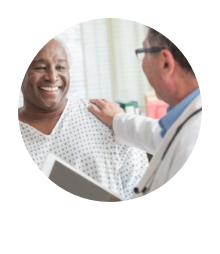 Orthopedic specialist talking to a patient