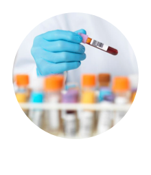 Close up of a pathologist working with test tubes