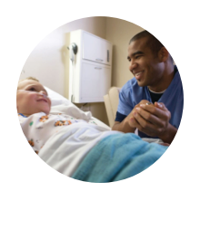 Pediatrician talking to a patient