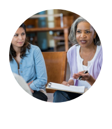 Psychiatry professional talking to a group