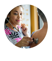 Pulmonary specialist examining a patient