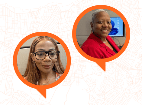 Two photos of black women who are Northwell Health professionals
