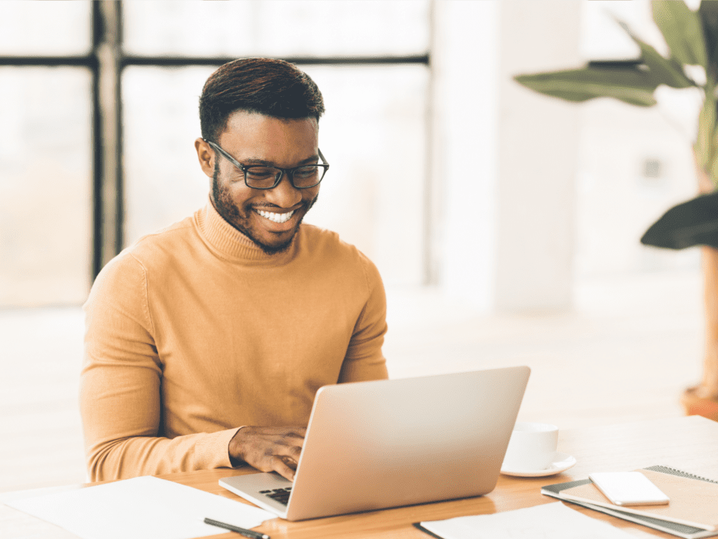 Man working on laptop