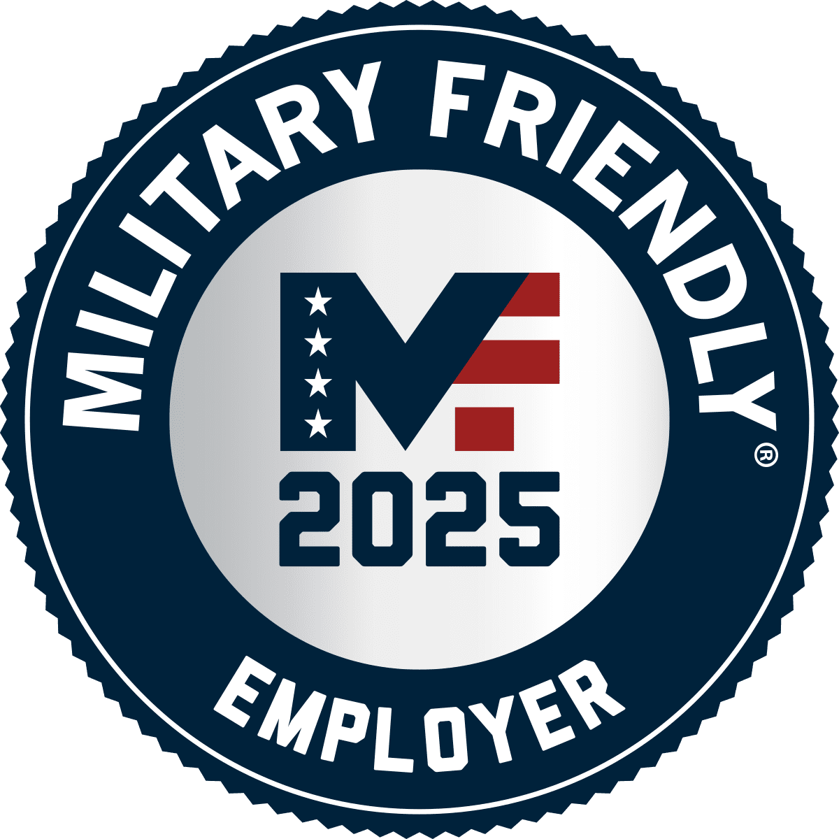 2025 MF logo Employer_1200x1200 Military friendly 2025 employer